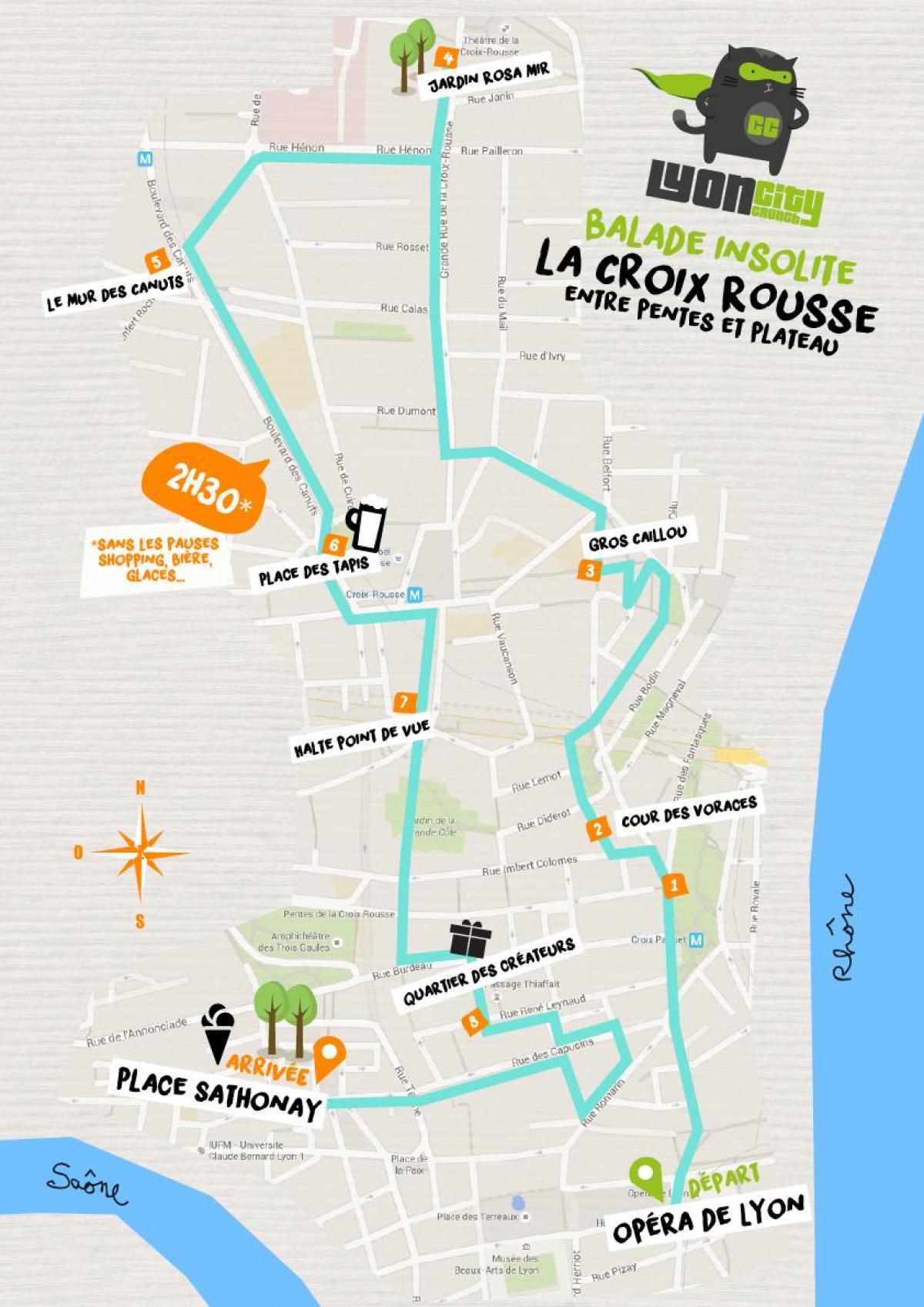 Karte von croix rousse Lyon 