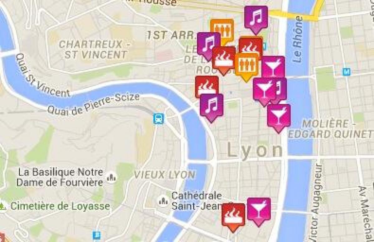 Karte von Lyon gay