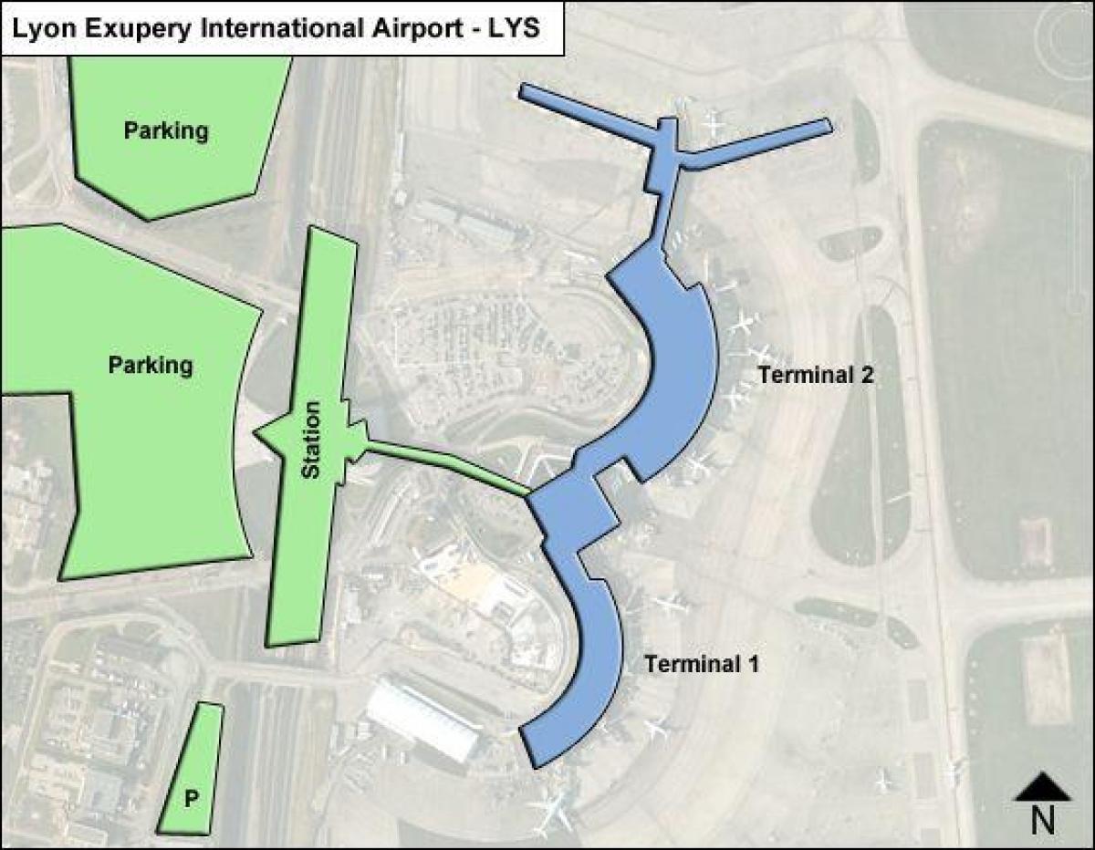 Karte von Lyon airport terminal