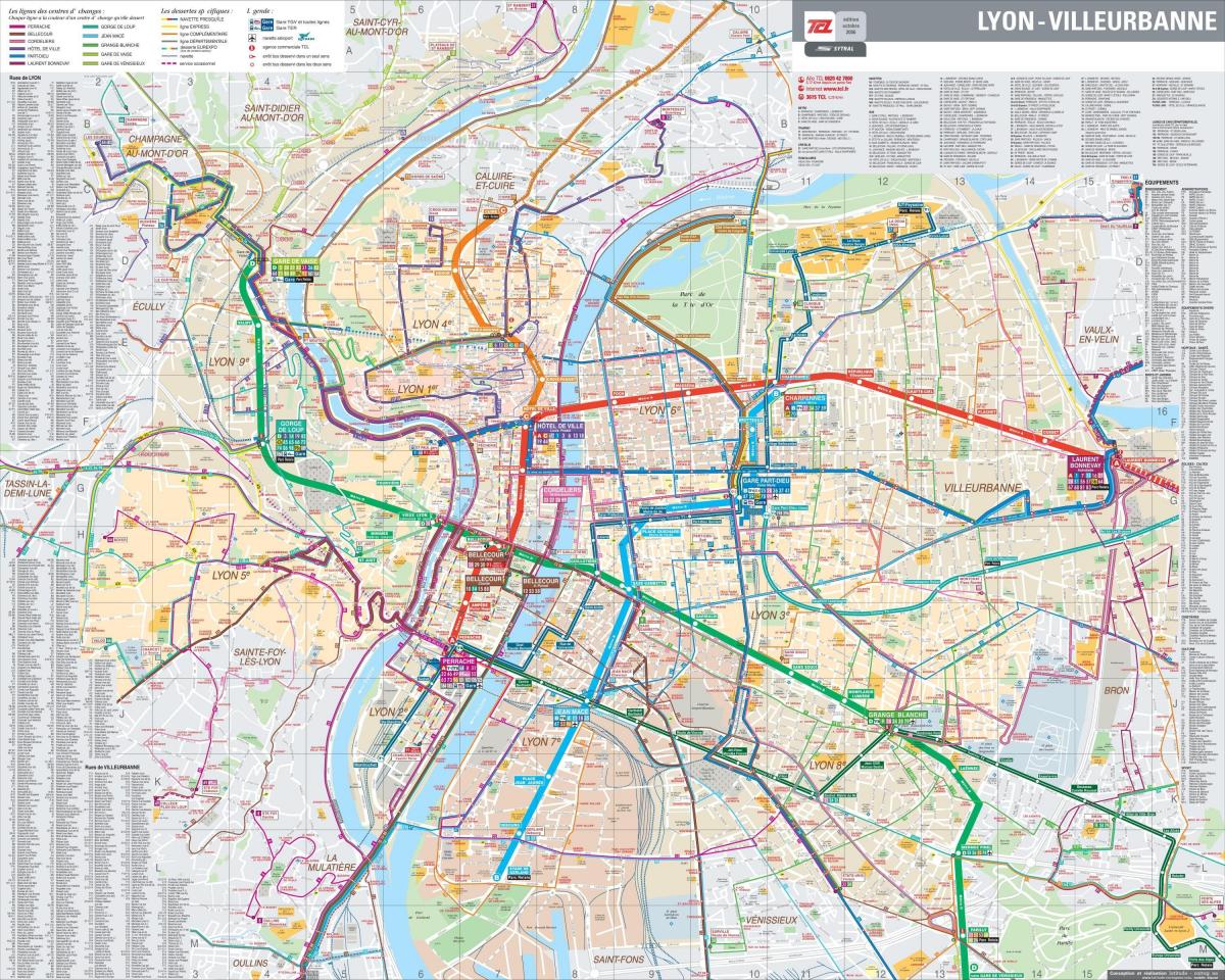 Von Lyon bus route map