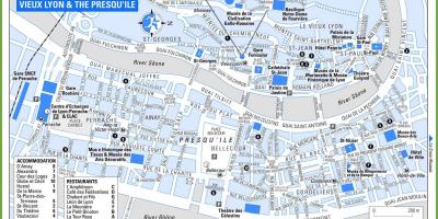 Karte der Altstadt von Lyon Frankreich