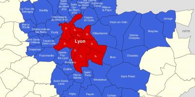 Karte der Gegend von Lyon