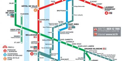 Lyon U-Bahn-Karte 2016