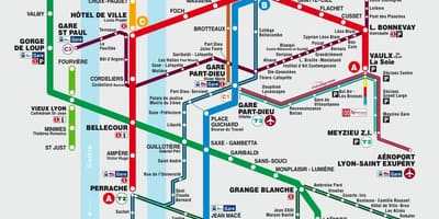 Lyon U-Bahn-Karte